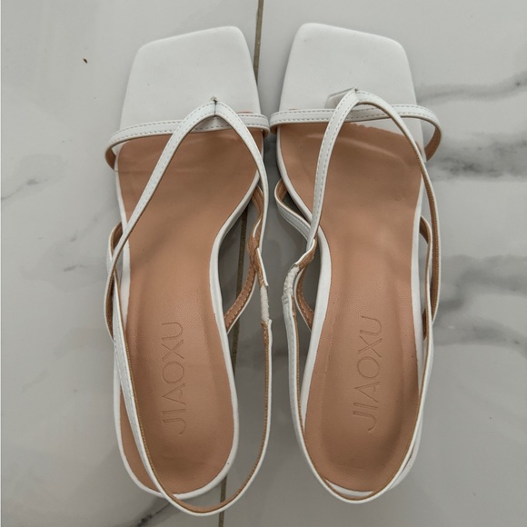 White Strappy Heels - Picture 1 of 4